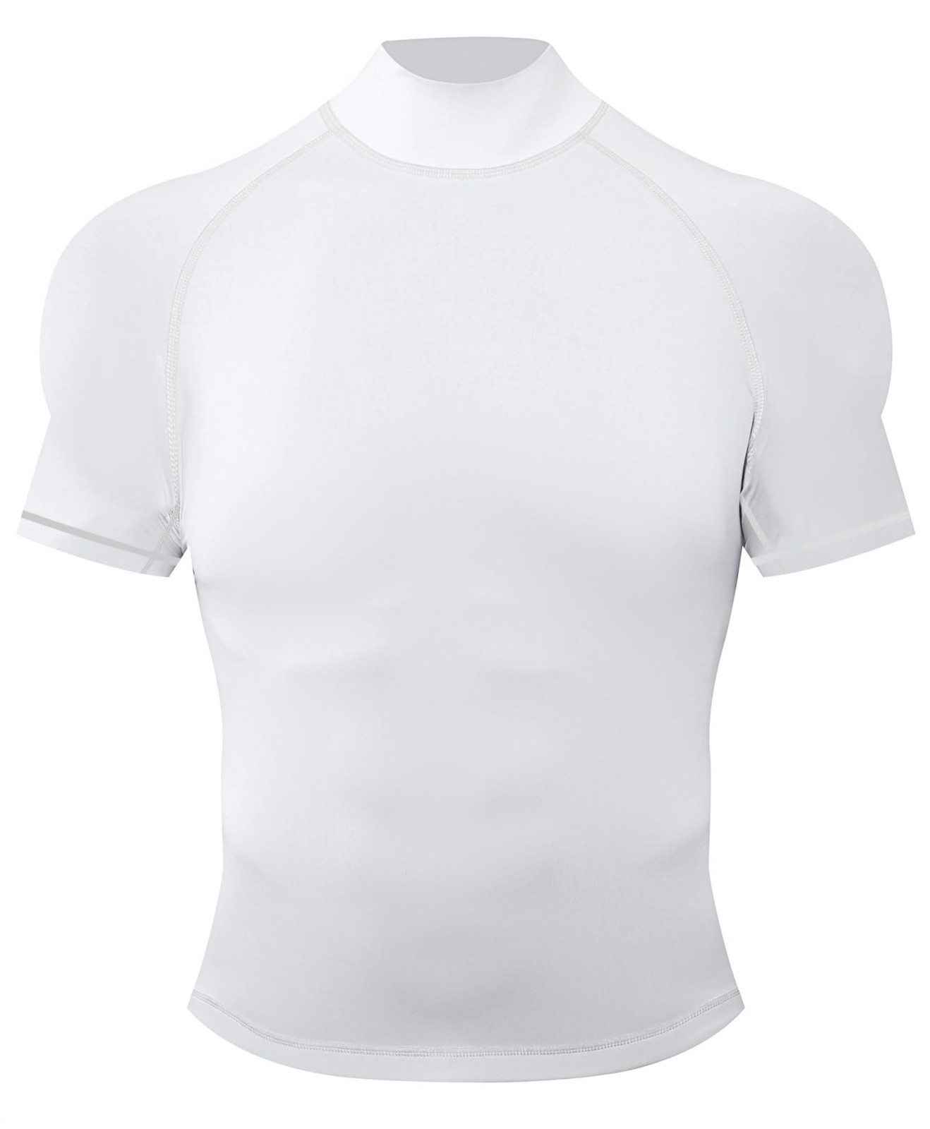 Men’s Compression Mock Turtleneck Short Sleeve Shirts High Neck Quickly Dry W…