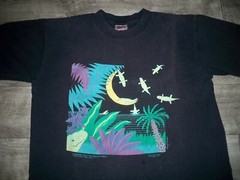 Vtg Crocodiles Rock Lenches Single Stitch All Over Print Tshirt Size XLarge 80’s
