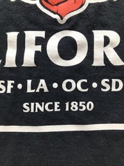 California Since 1850 SF LA OC SD Tshirt Adult M Double Sided
