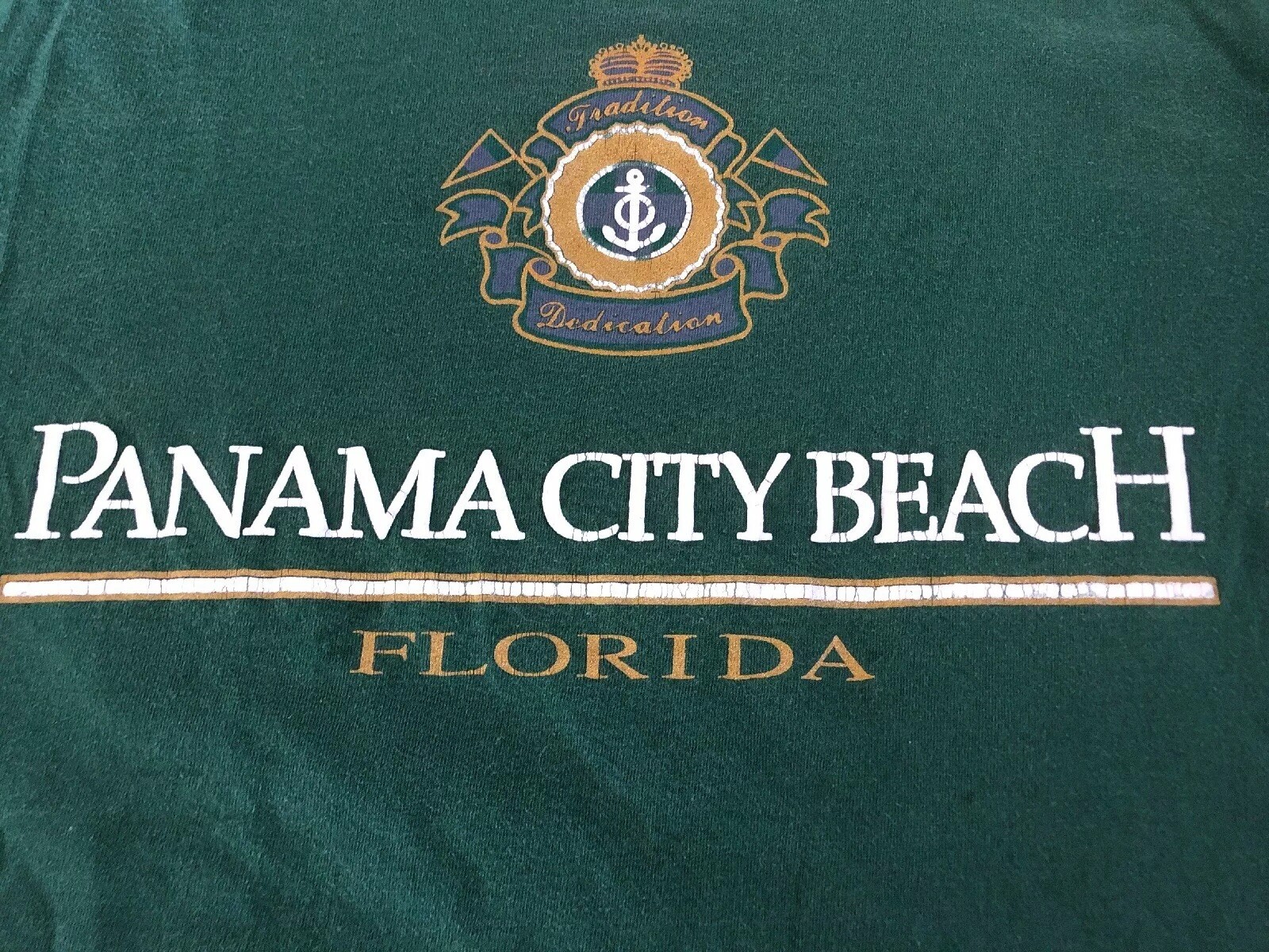 Vintage 90s Panama City Beach Tourist T Shirt Jerzees USA Made Size Large gallery
