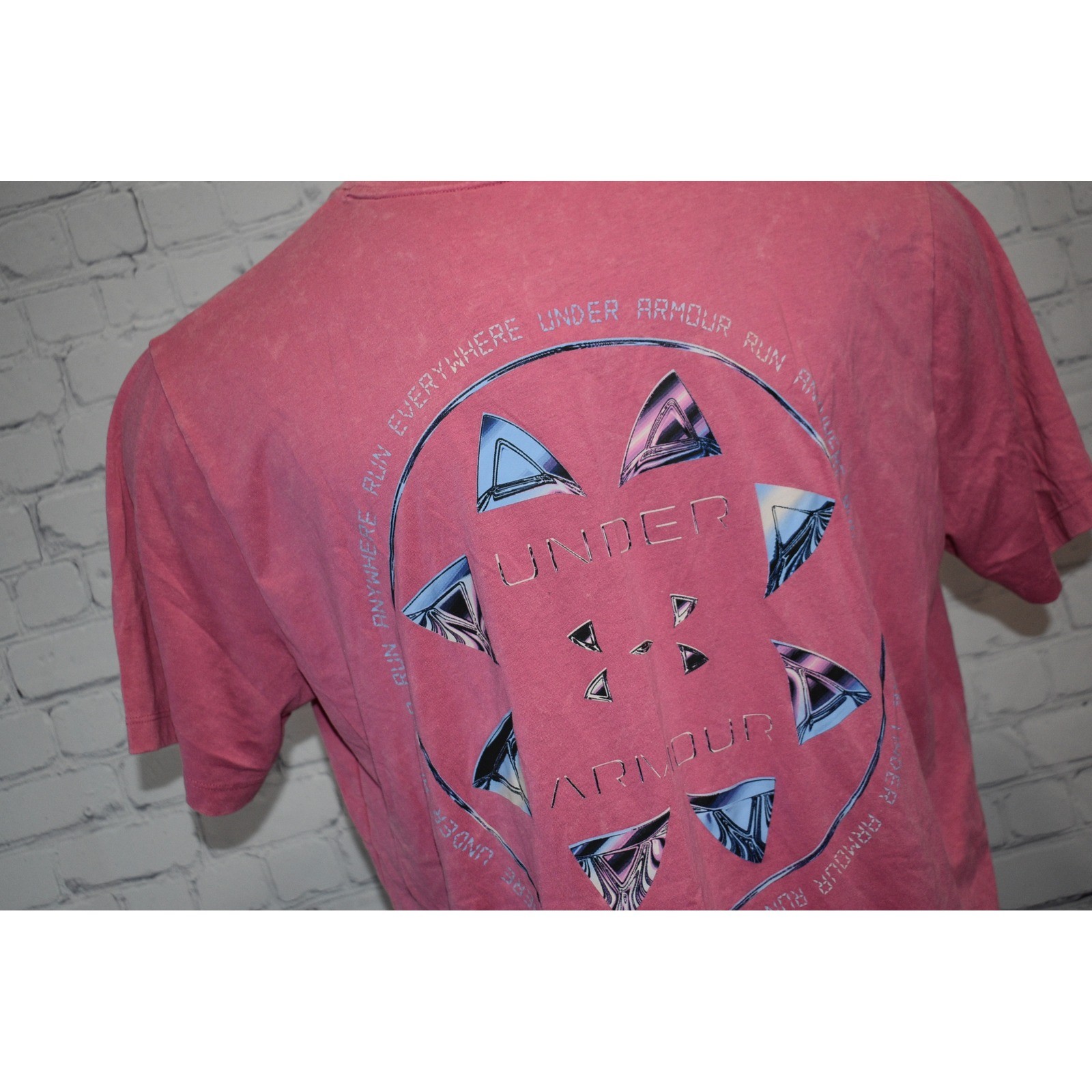 Under Armour T-Shirt Mens XXL Pink Run Everywhere Graphic Tee Cotton Blend gallery
