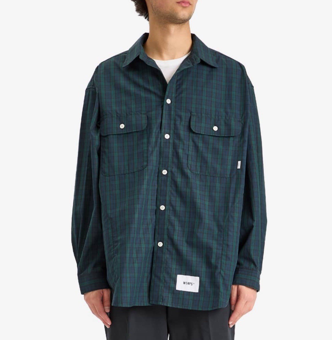 WTAPS Broadcloth Black Watch Check Shirt In Green Men’s (3) Large gallery