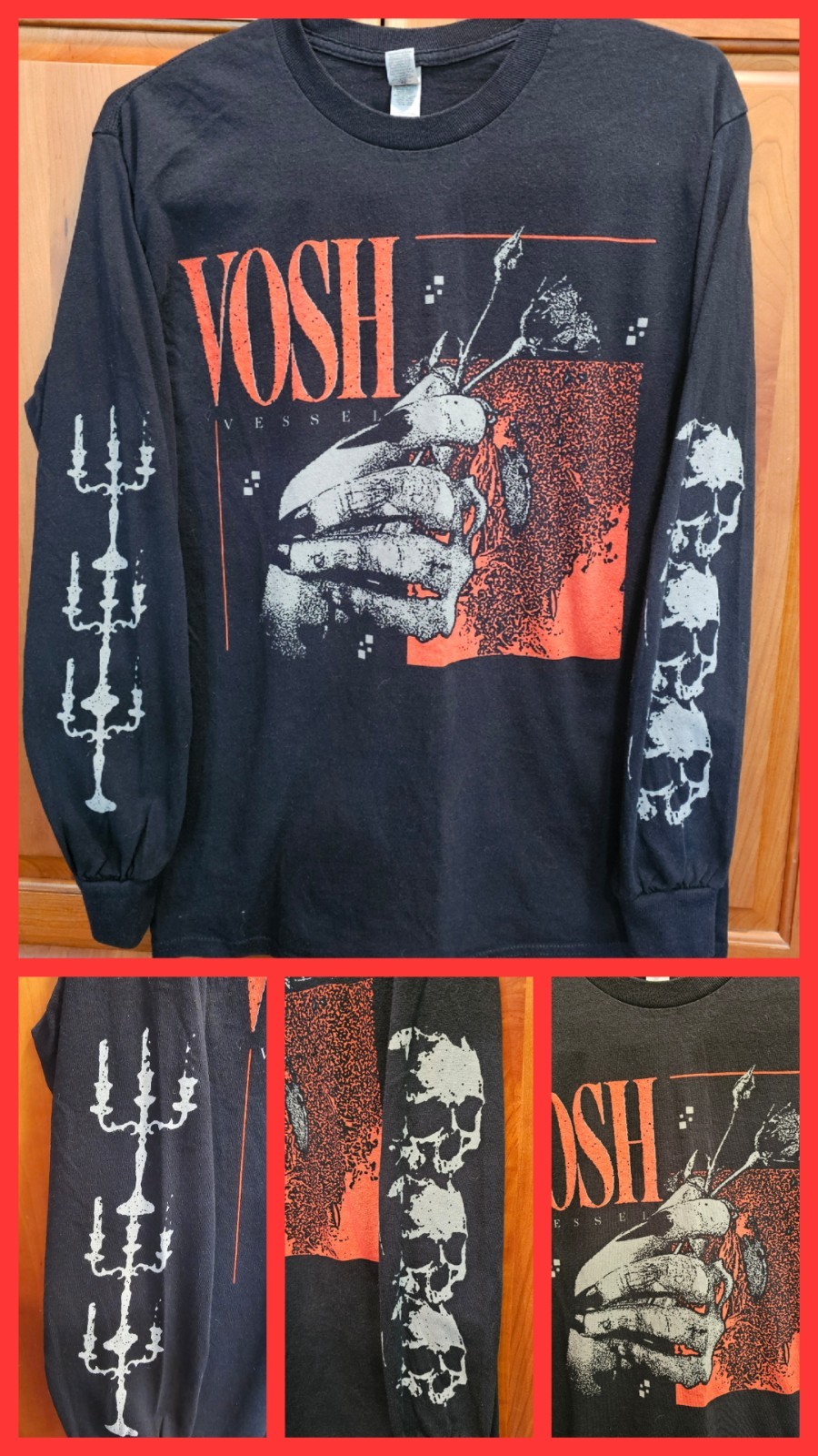 Rare Vosh Vessel Long Sleeve Dark Wave Industrial Goth Band Shirt M