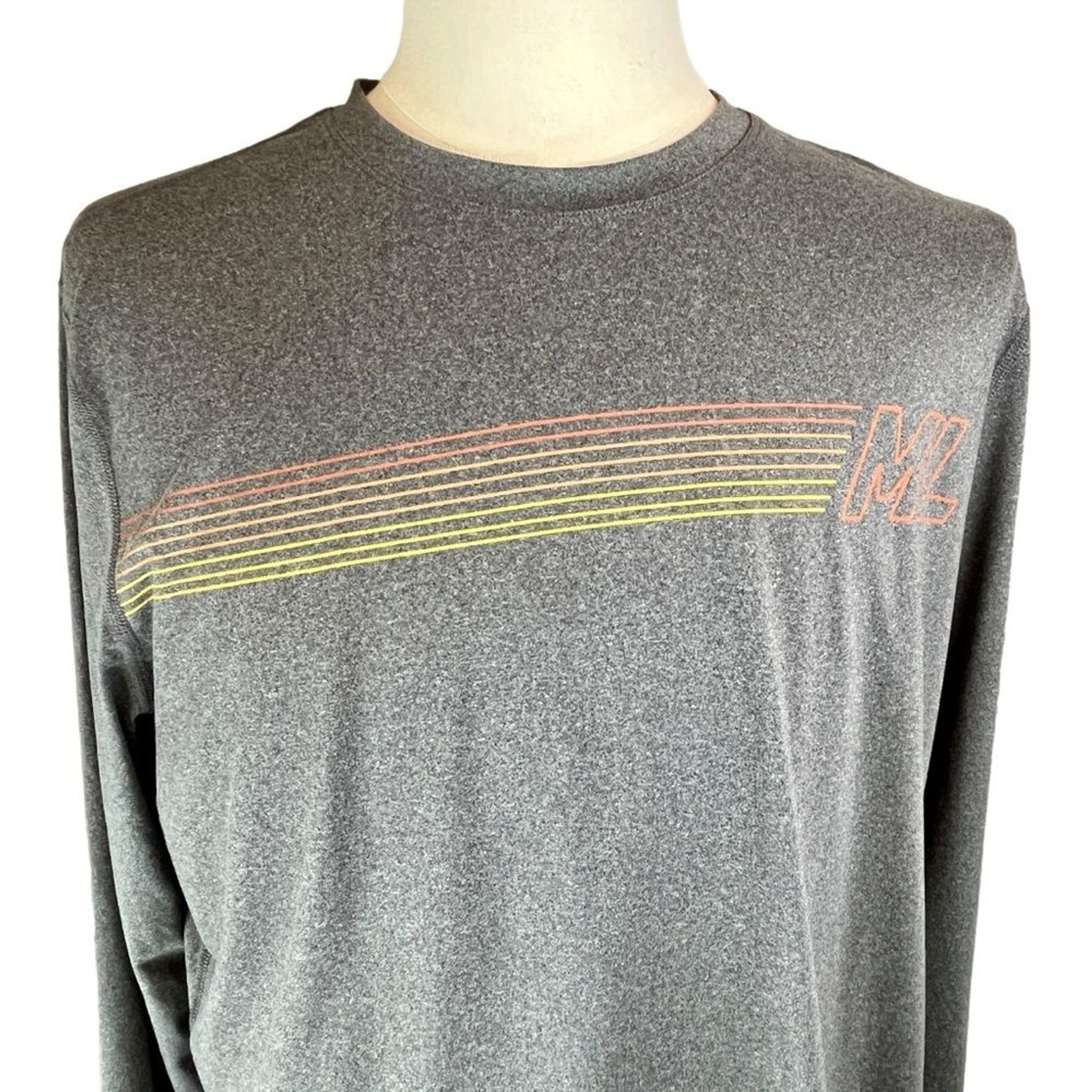 MARINE LAYER Weekend Sport Long Sleeve T Shirt Size Large Logo Graphic Crew Gray gallery