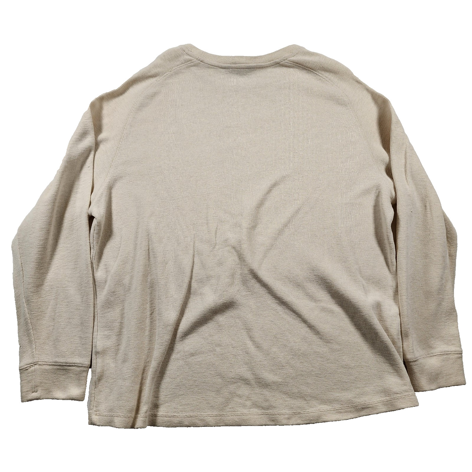Eddie Bauer Thermal Shirt Mens XXL Long Sleeve Knit Beige Outdoors Preppy Warm gallery