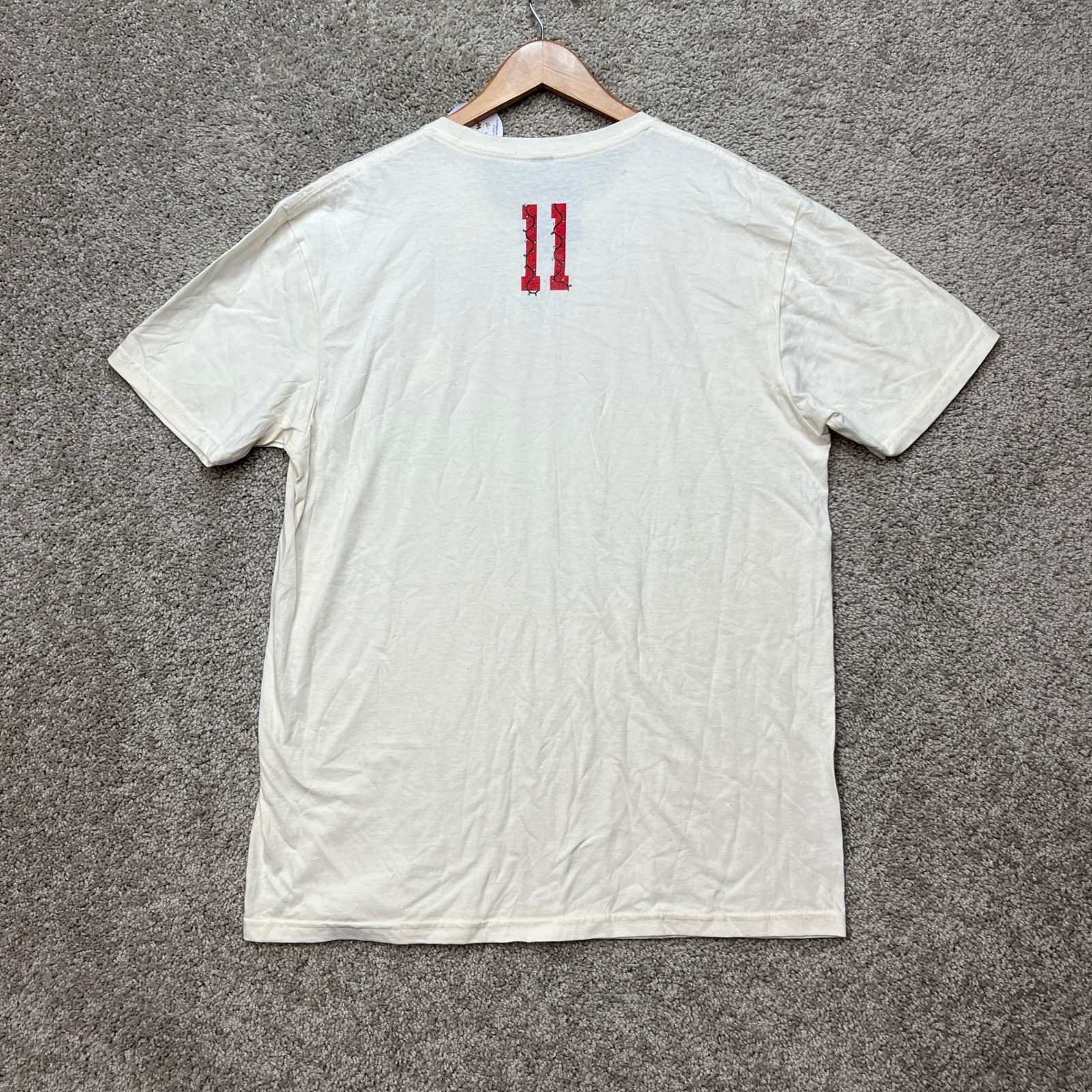 NFL Stranger Things T-Shirt Mens Large Cream Short Sleeve Graphic Tee NEW gallery