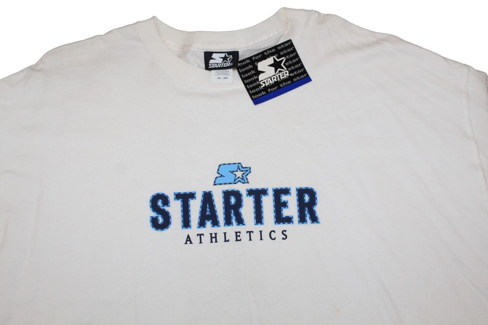 Starter Men’s T Shirt 2XL VINTAGE New With Tags NOS White Tee LOGO 90s Y2k NWT