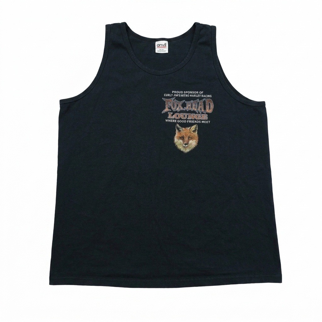 Vintage Anvil Fox Head Lounge Tank Top Osteen FL Nitro Harley Racing Size M