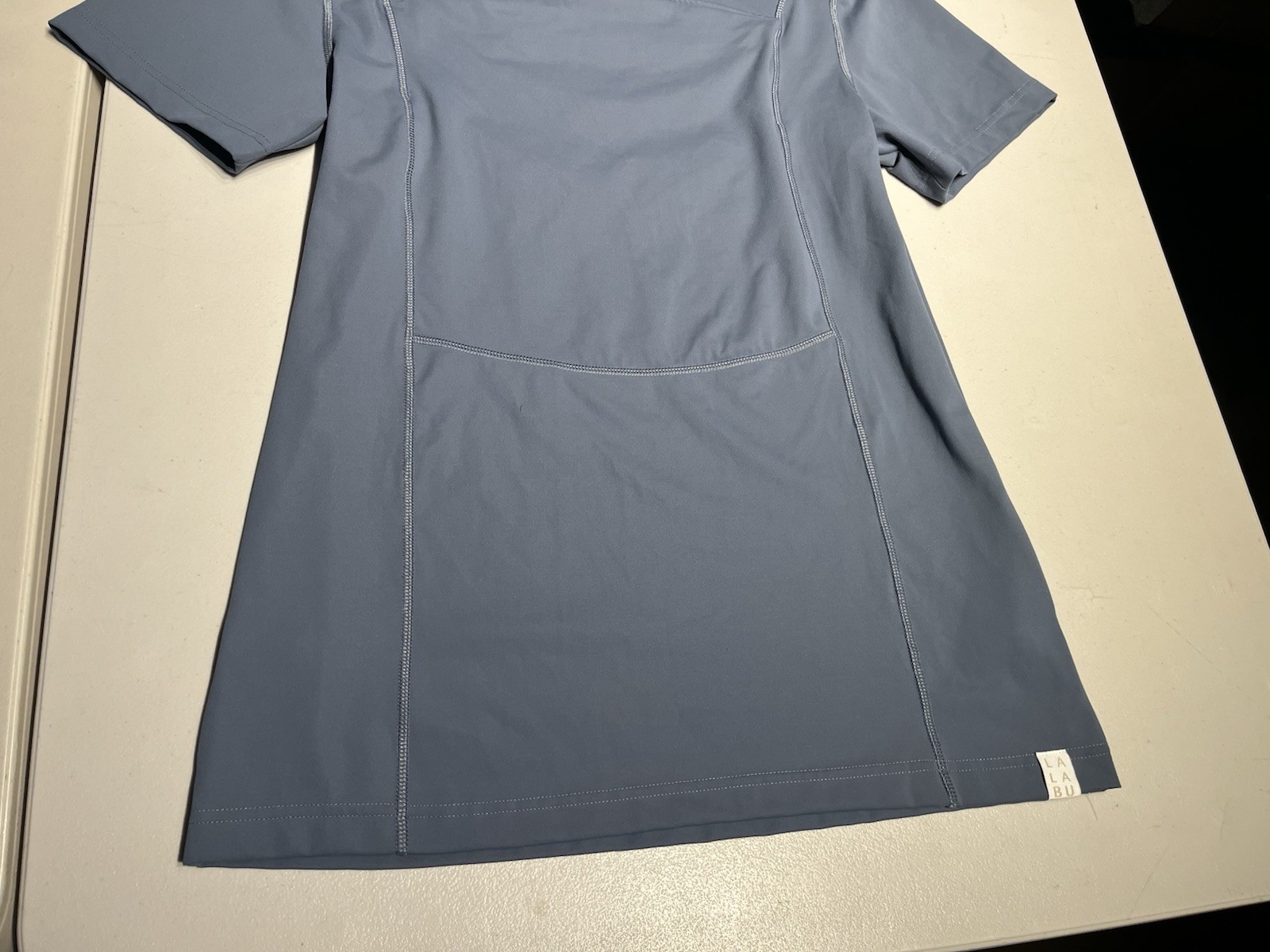 LALABU Shirt Men’s Medium Blue Baby Carrier Soothing Kangaroo Pocket Nursing gallery