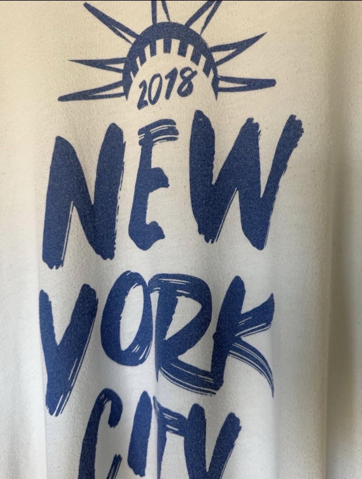 New Balance 2018 New York City Graphic Print Tee White Blue Contrasting Trim gallery
