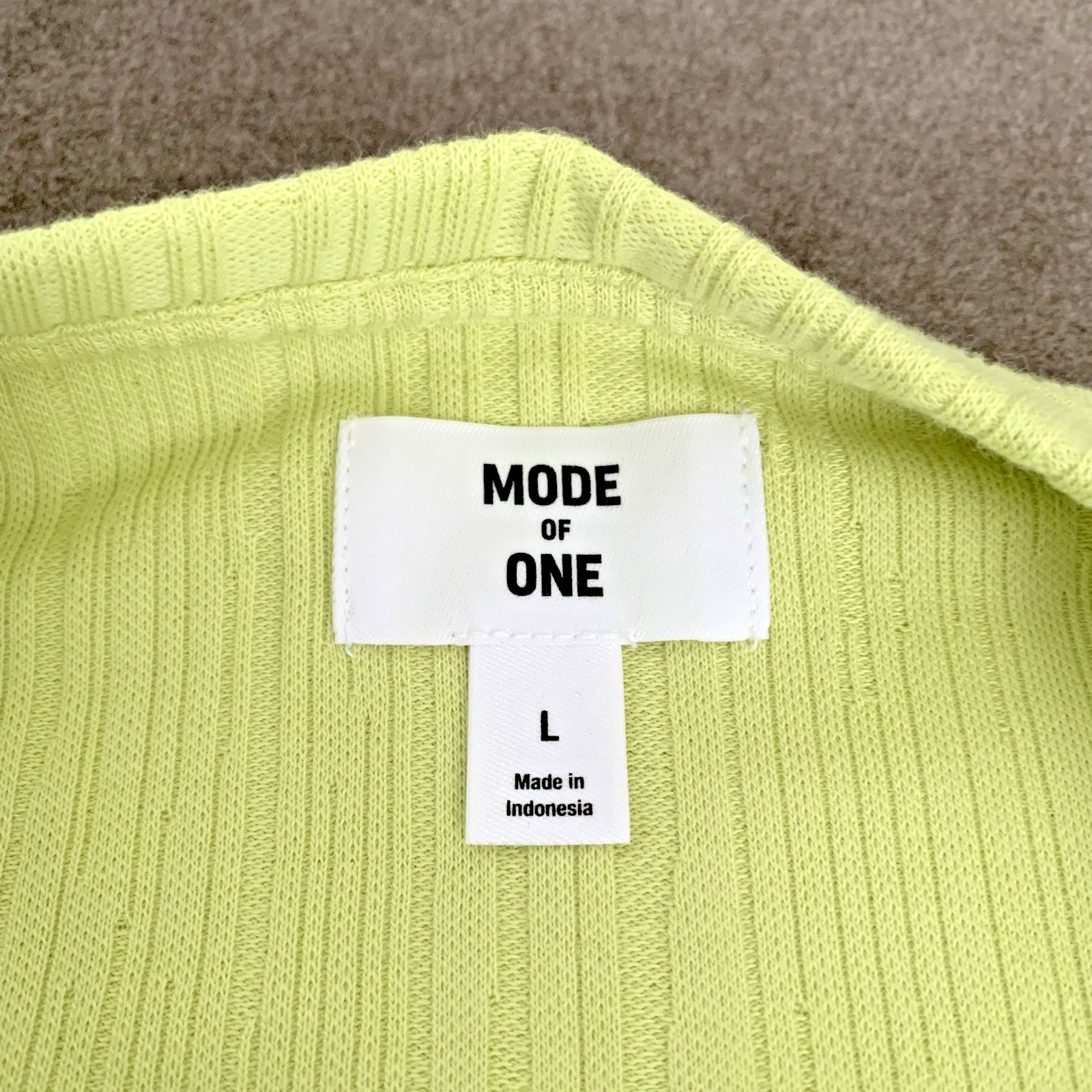 Mode of One Men's Large T-Shirt Short-Sleeve Relaxed-Fit Crinkle Lime Green gallery