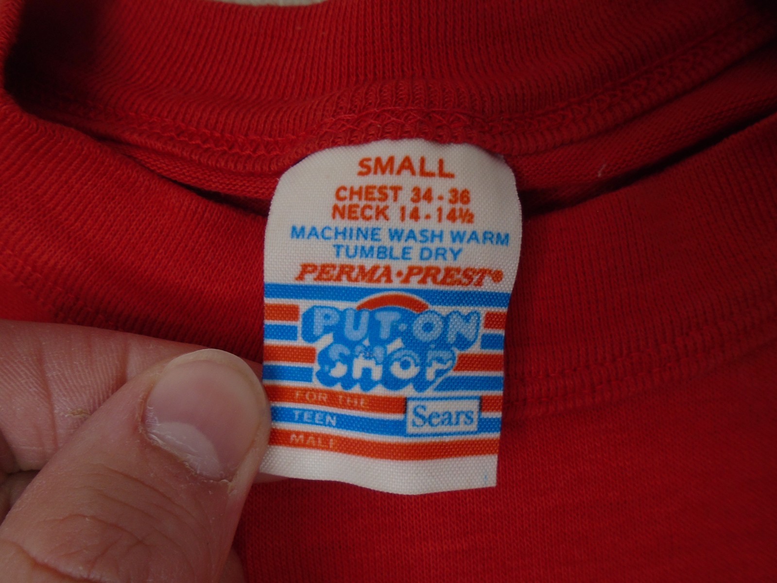Vintage 70s Sears T Shirt Mens Fits Size Small Single Stitch Striped Put on Shop gallery