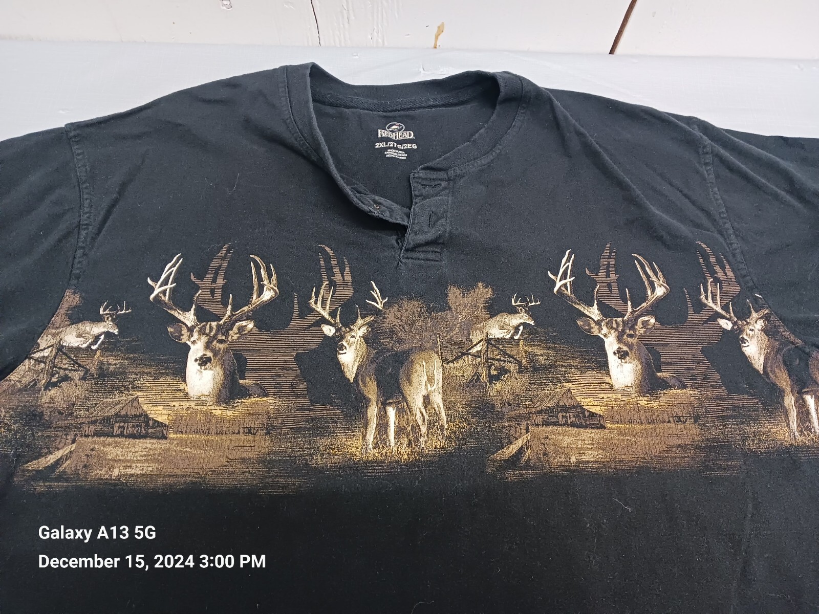Red head Vintage Style Wild Life Deer T-shirt 2 Sided Print Size 2XL gallery