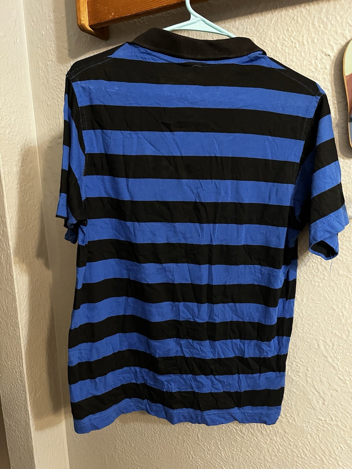 Vintage Lacoste 1/4 Button Polo Shirt Size 4 Blue Striped Mens gallery
