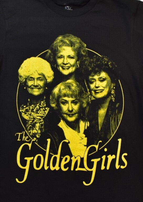 The Golden Girls Mens The Golden Girls Yellow Graphic Black Shirt New M gallery
