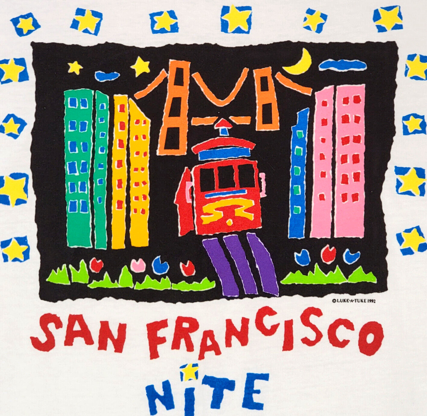 Vintage 1992 San Francisco Shirt Extra Large XL White Mens Nite Luke A Tuke NWOT gallery