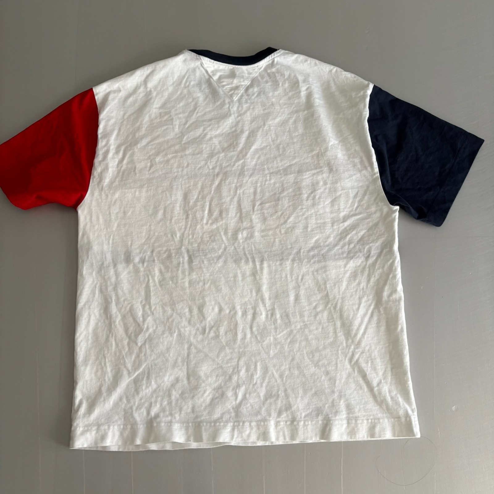 Tommy Jeans Oversized Fit Color Block T-Shirt L Flag Logo Embroidered VTG 90 80 gallery