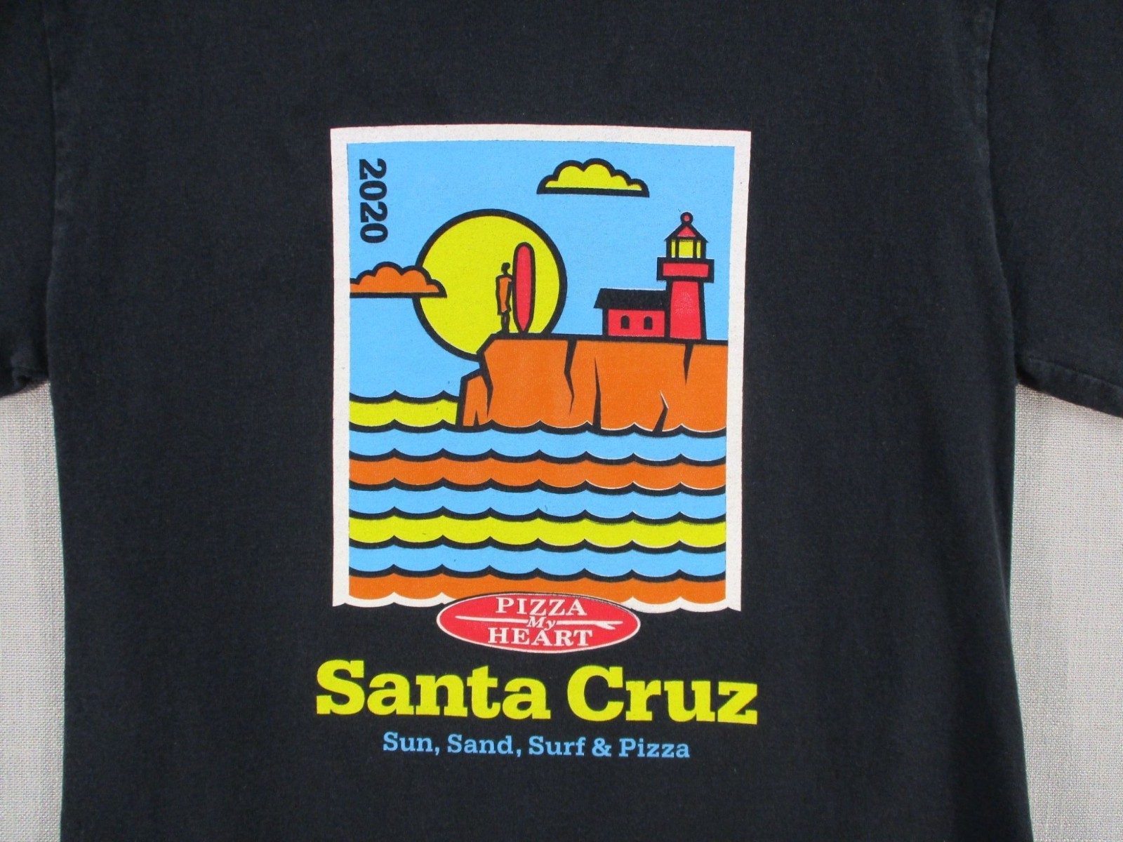 Santa Cruz Pizza My Heart 2020 Black T-Shirt S By Port & Company gallery