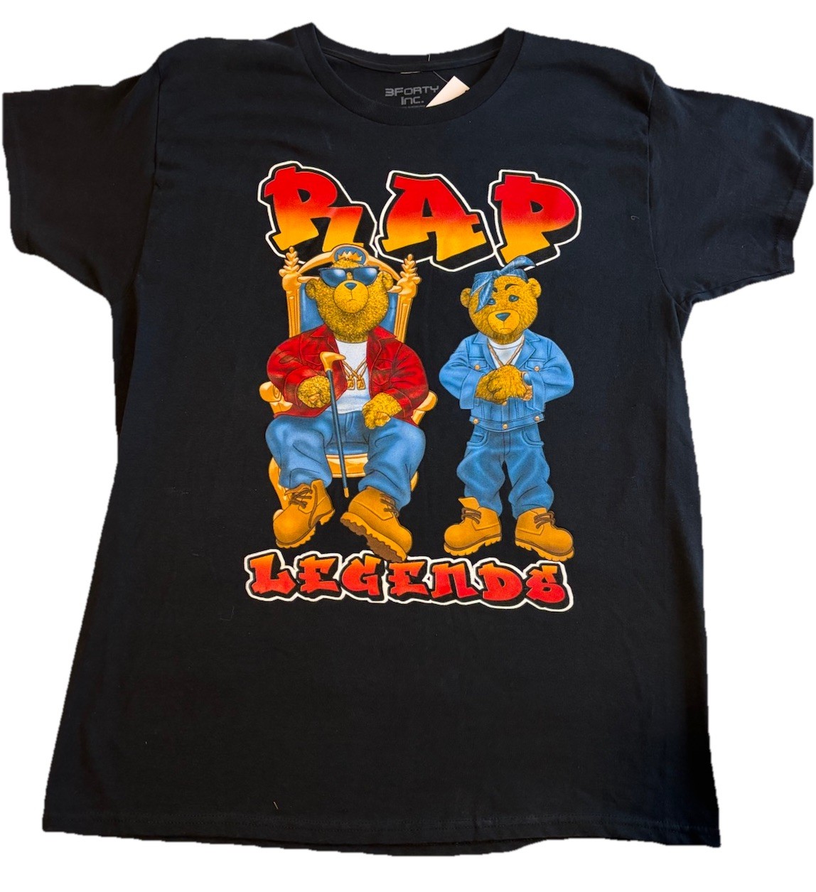 3 Forty Inc. Rap Legend Bear T-Shirt Short Sleeve Men’s Large NEW WITH TAGS