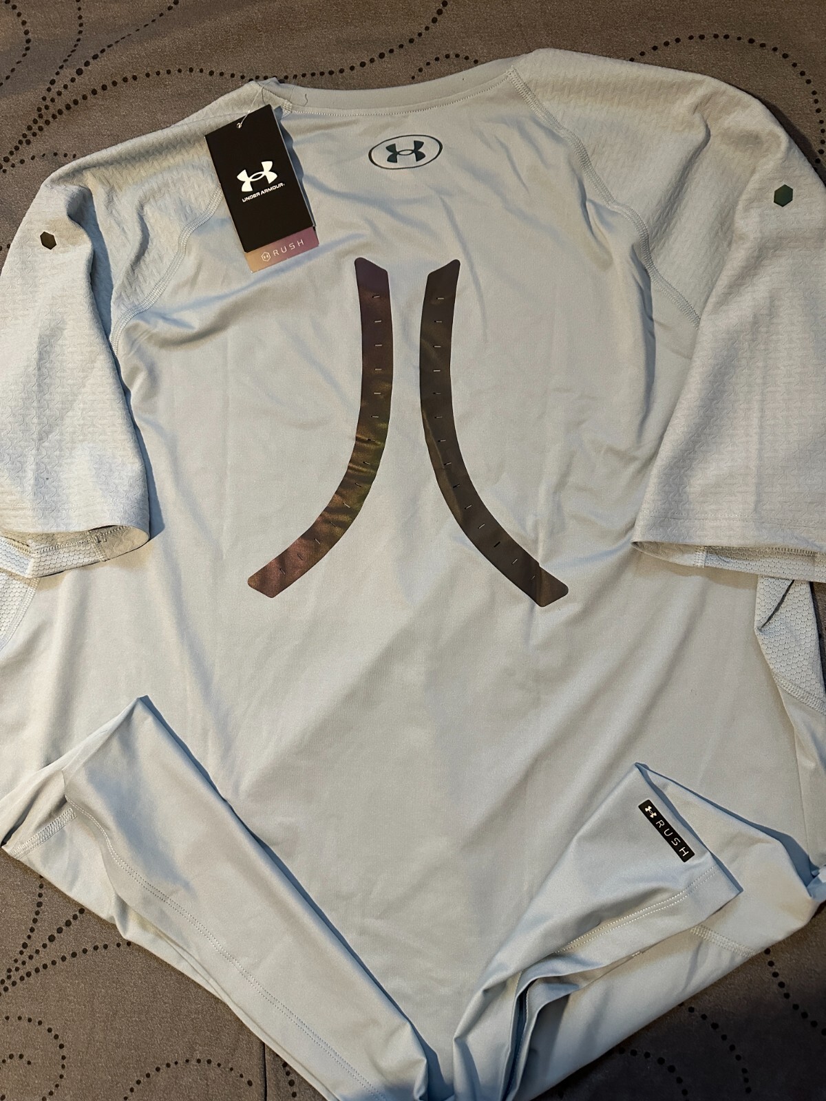 UNDER ARMOUR RUSH SMART RECOVERY SEMI SPHERE FITTED SHIRT SIZE 2XL MEN $85.00 gallery