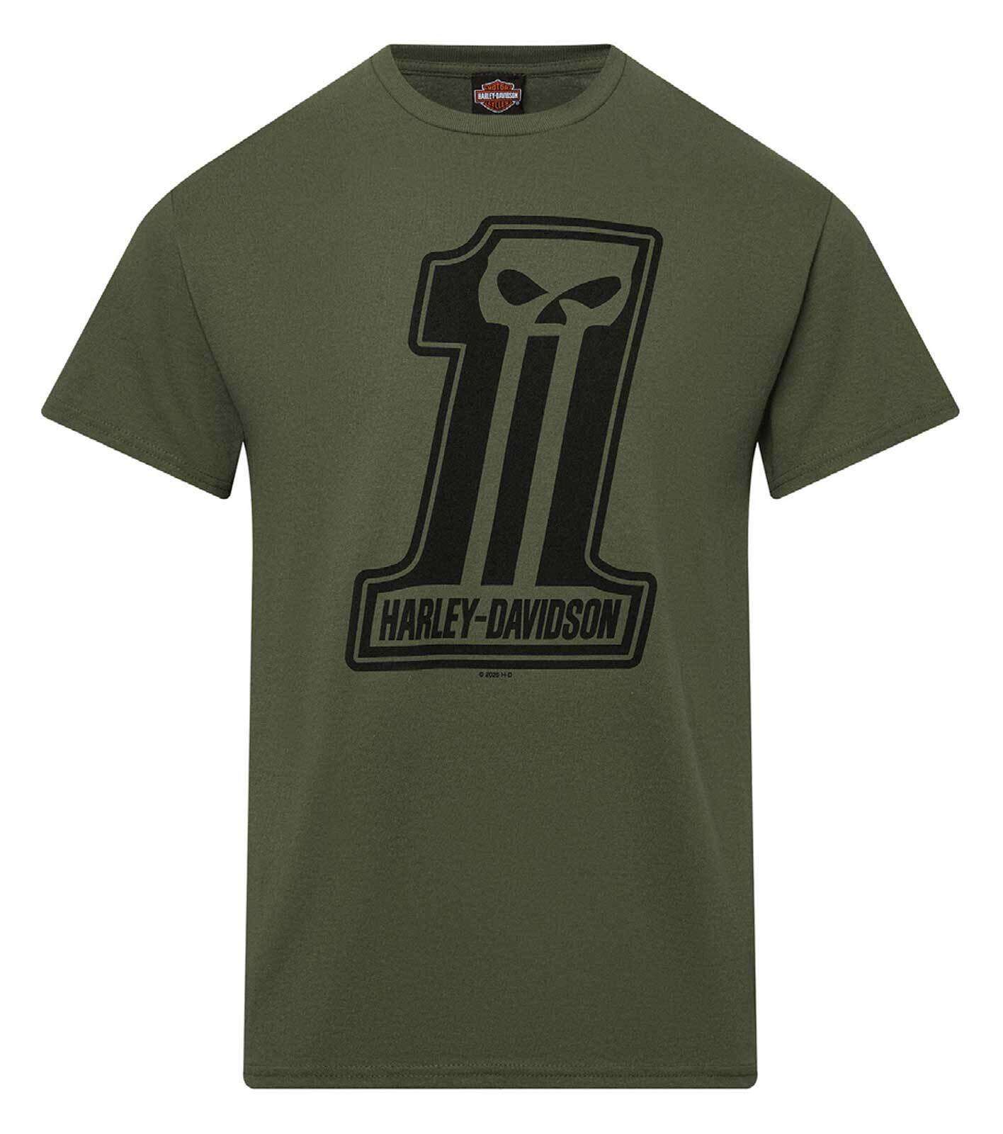 Harley-Davidson Men's Dark Trait Short Sleeve Crew-Neck T-Shirt, Military Green gallery