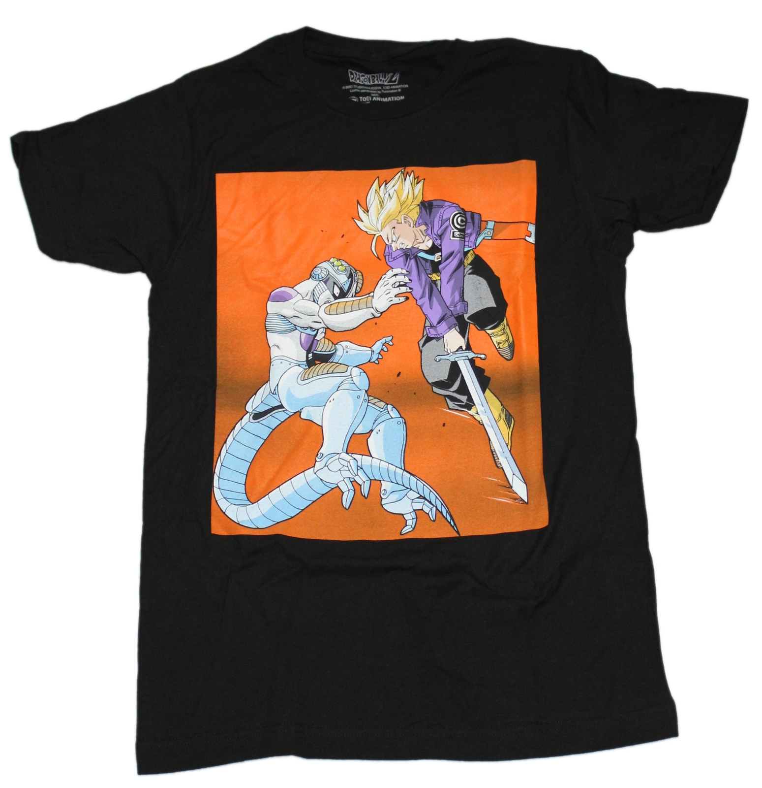 Dragon Ball Z New Adult T-Shirt - Trunks Frieza Orange Box Battle gallery