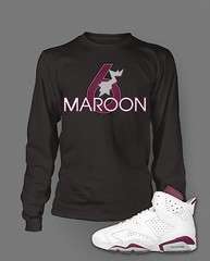 Graphic Sneaker Tee Shirt to Complement Maroon J6 Shoe Big Tall SM Hip T