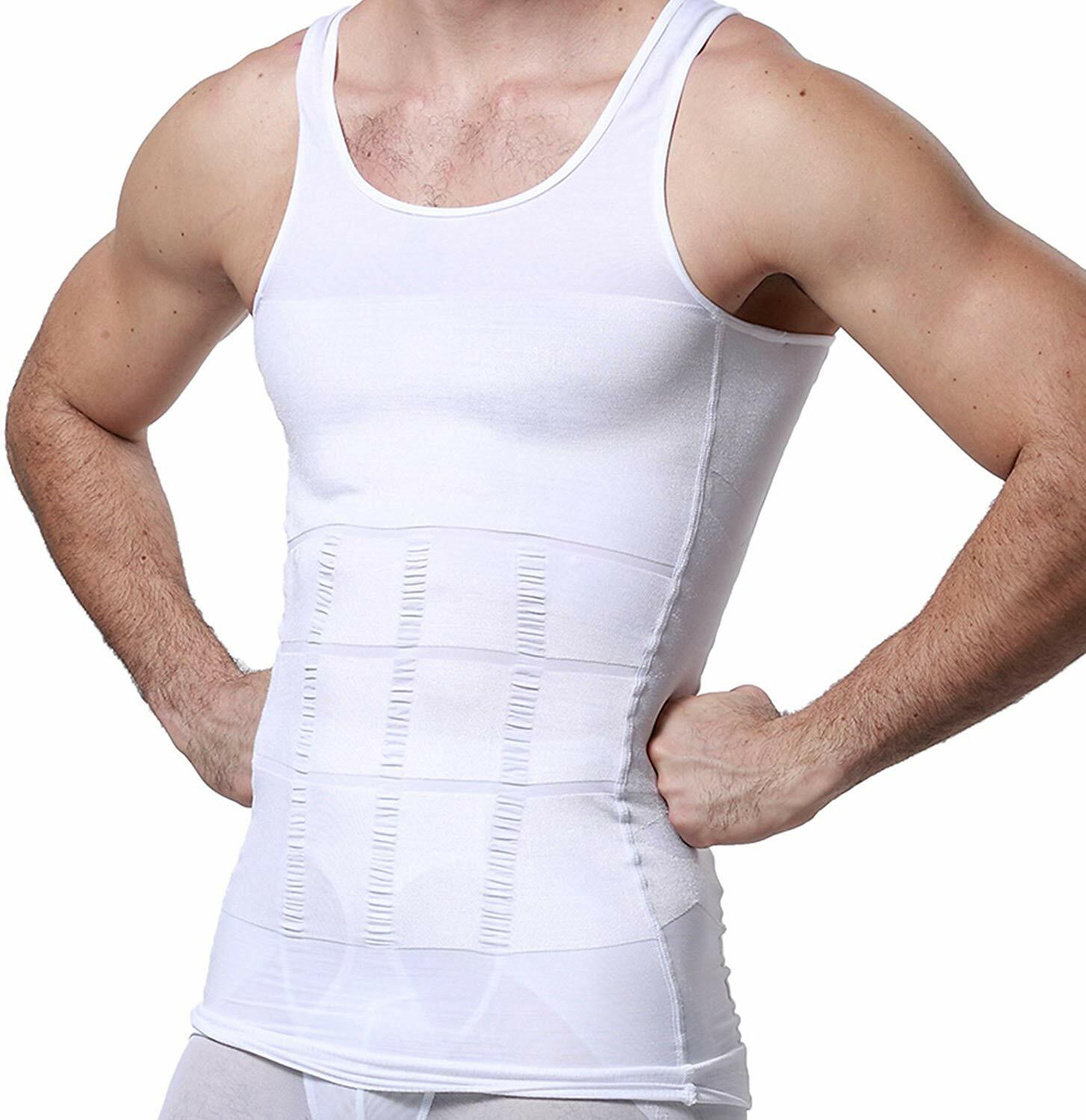 US Men Slimming Shirt Body Shaper Vest Compression Tank Top Corset Shapewear gallery