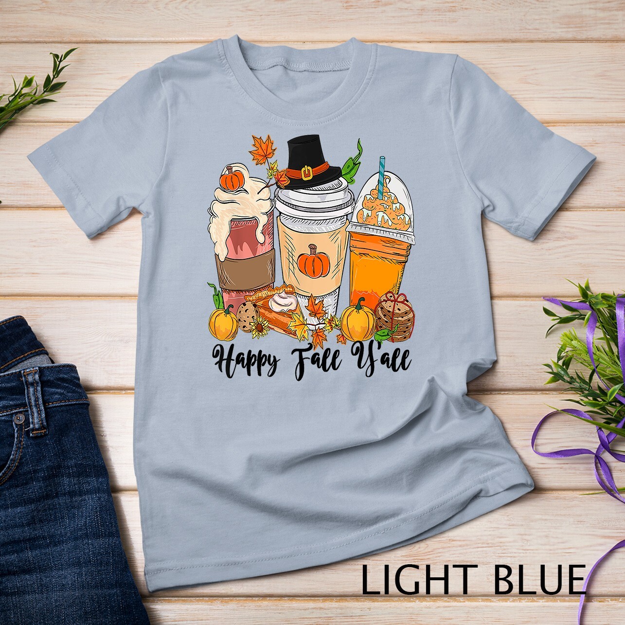 Happy Fall Y'all Pumpkin Truck Autumn Thanksgiving Unisex T-shirt gallery