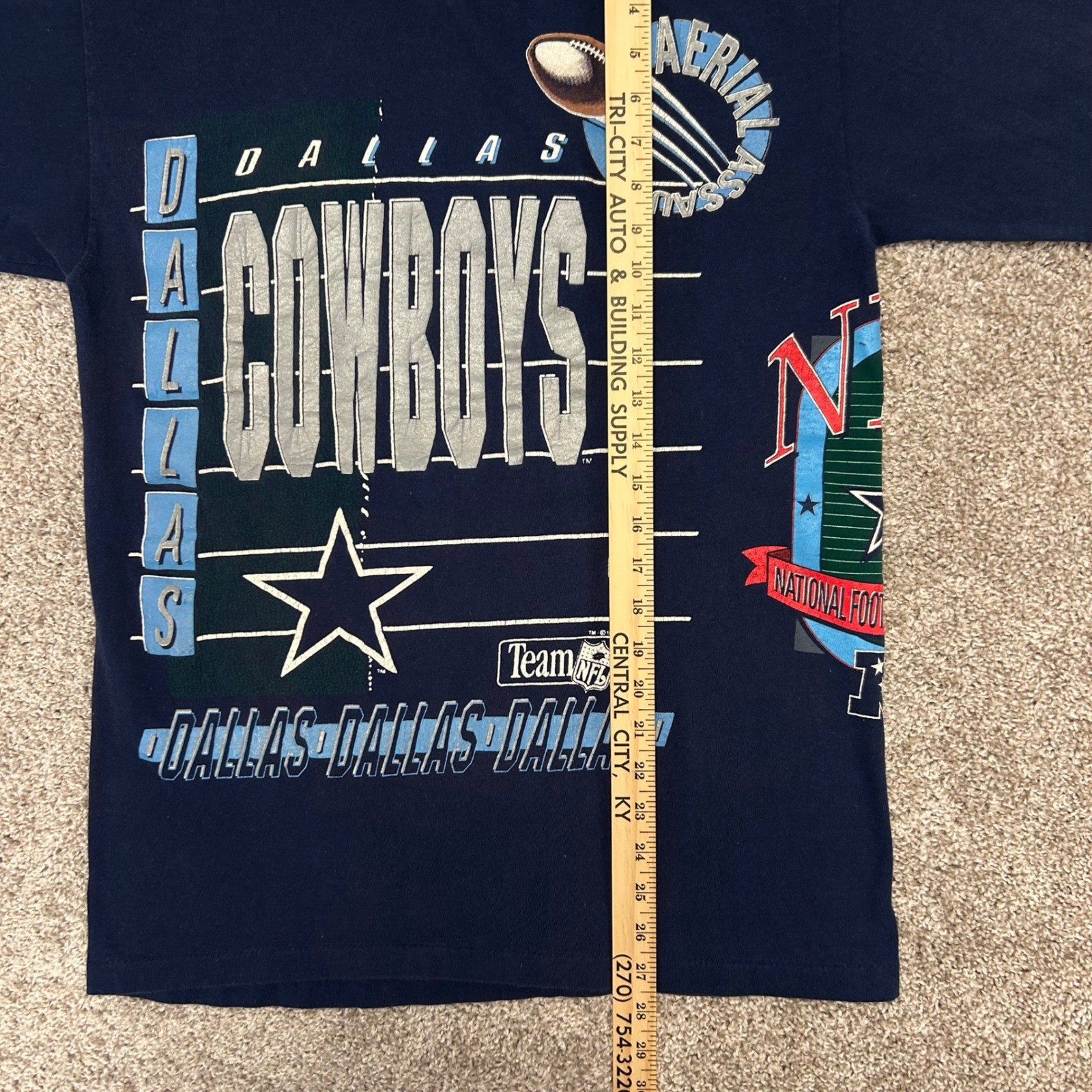 Vintage Dallas Cowboys All Over Print Tshirt Salem Sportswear Men Large USA 1992 gallery