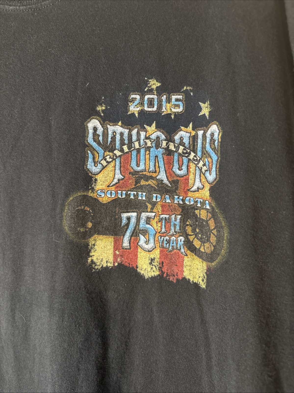 2015 Sturgis Black Hills Rally Motorcycle T-Shirt Mens 2XL 75th Anniversary gallery