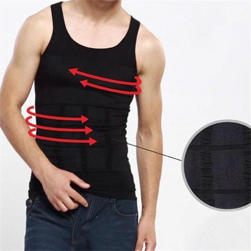 Men Abs Tummy Control Slimming Body Shaper Undershirt Male Mesh Tank Top Vests gallery