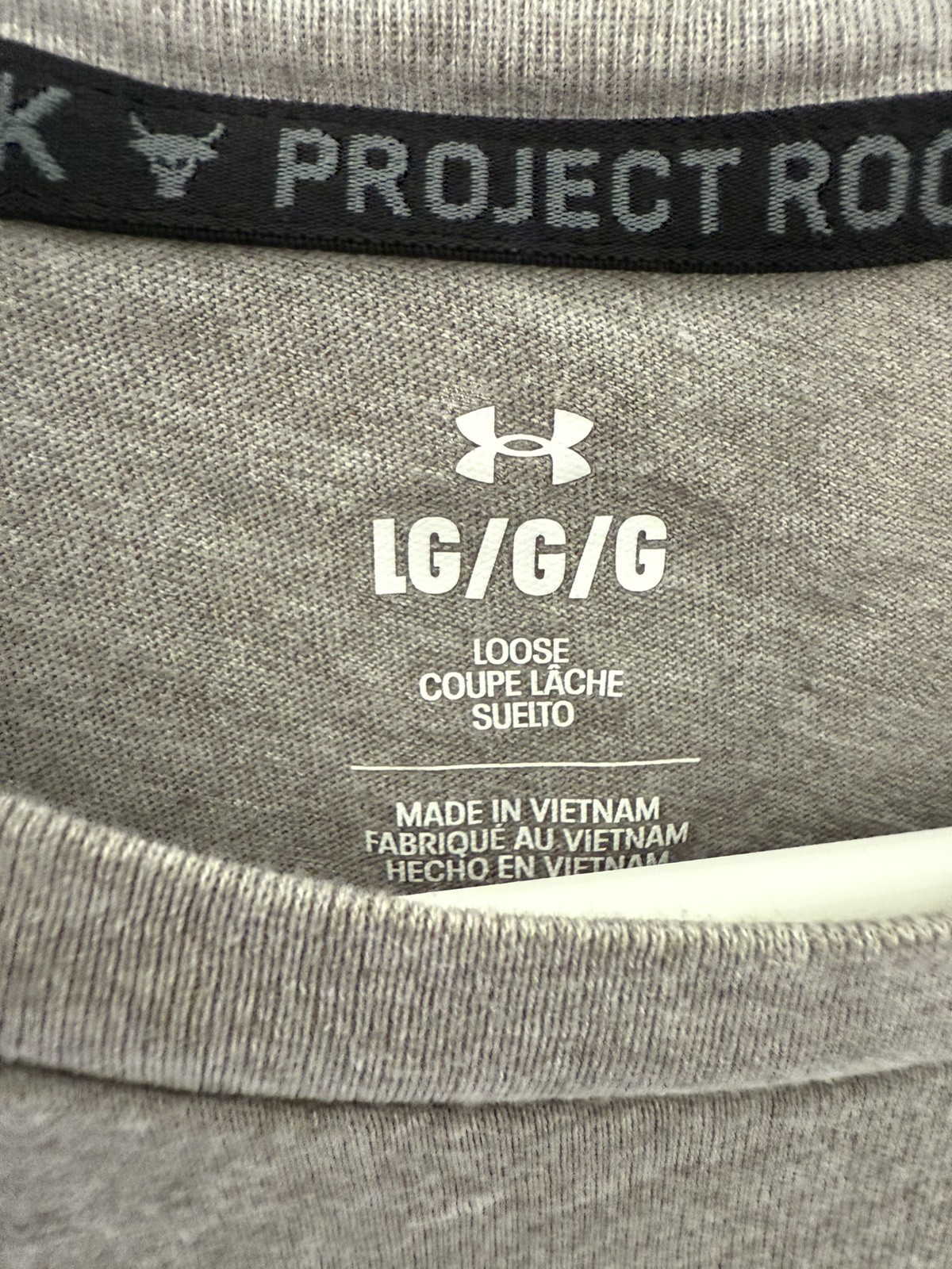 Under Armour Project Rock Shirt Mens Large Gray Short Sleeve gallery