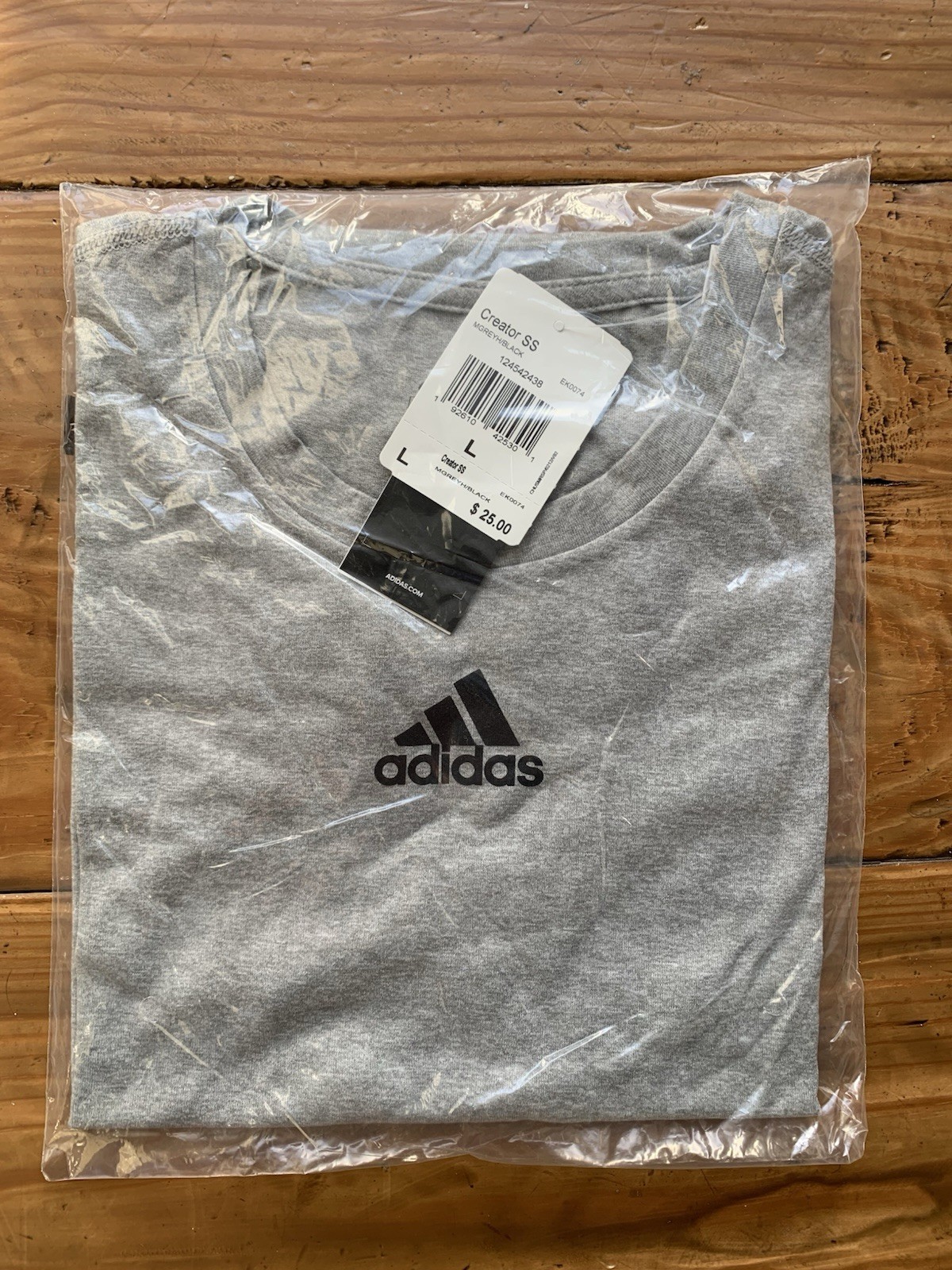 BRAND NEW Adidas Men's Creator SS Athletic T-Shirt #EK0074 in Grey/Black Size LG gallery