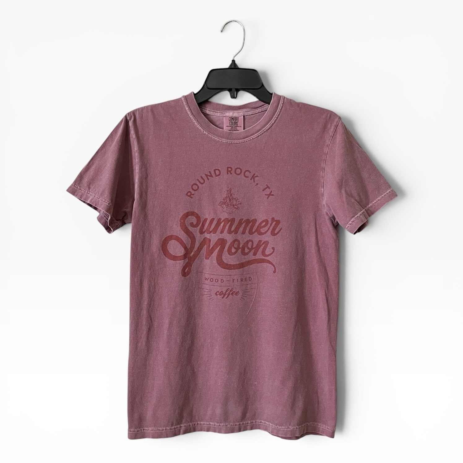 Comfort Colors Summer Moon T-Shirt Mens Size S Red Cotton Thrashed Grunge Soft gallery