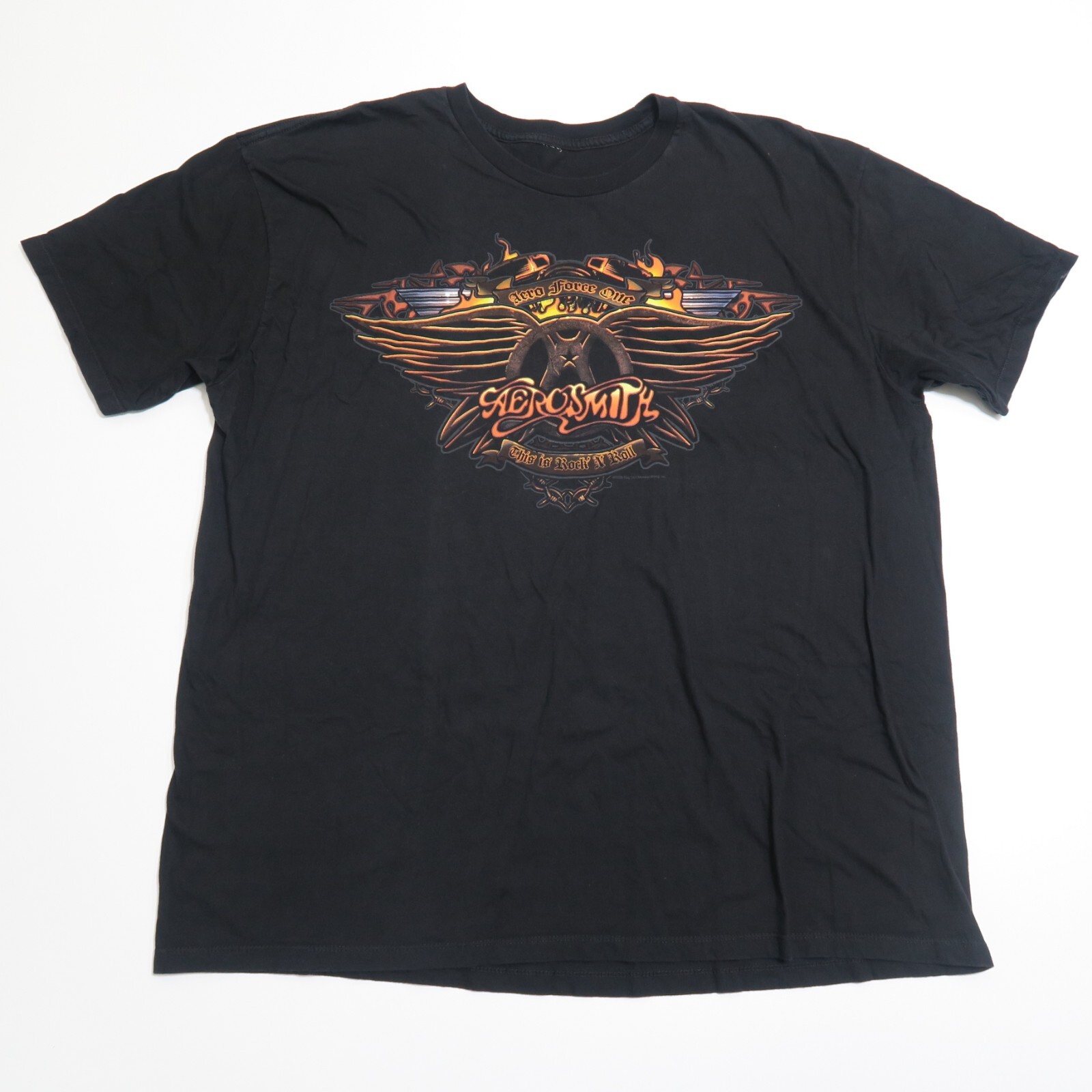 2009 Aerosmith Graphic T-Shirt Mens 2XL Black Short Sleeve Pullover Crew Neck