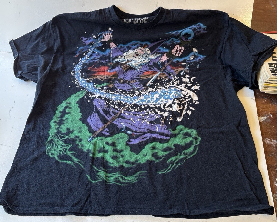 Liquid Blue Wizard AOP T-Shirt Double Sided Graphic Size XXL (18Q)