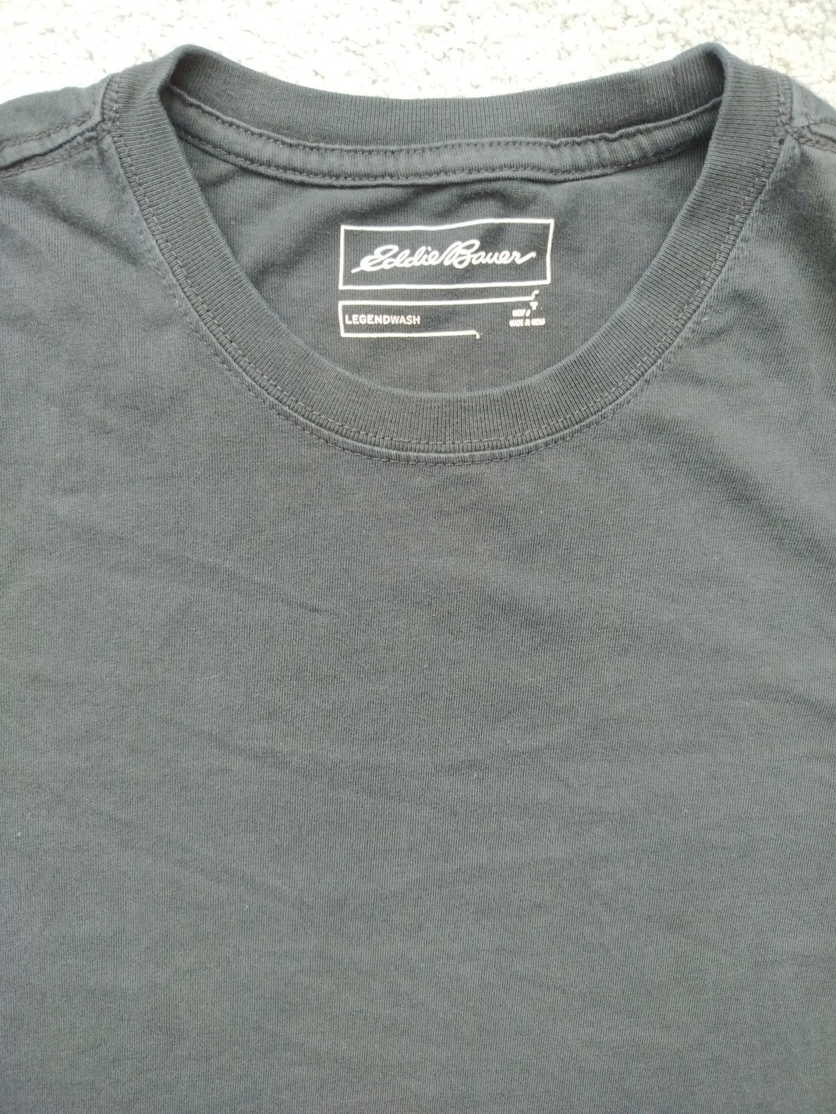 Eddie Bauer Mens Legend Wash Black 100% Cotton T-shirt Pit 23" Length 29.5" gallery