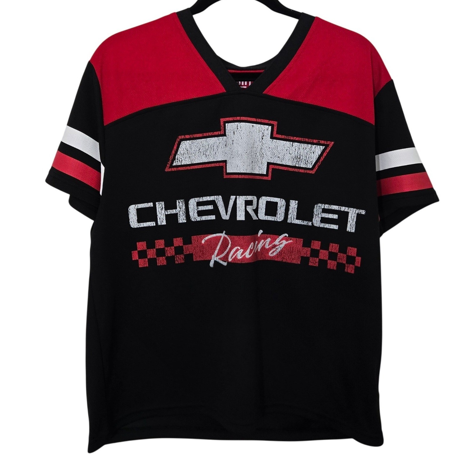 Chevy Chevrolet Racing Jersey Shirt S Small Black Red David Carey Mesh V Neck gallery