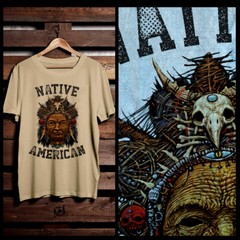 Native American T-shirt Indian Warrior Arrow tomahawk Indigenous shaman tee