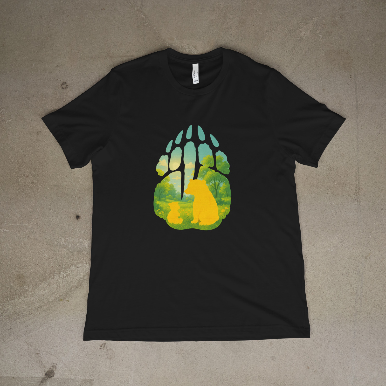 Bear Paw Nature Shirt Mama Bear Baby Bear Silhouette Forest Tee Wildlife Gift