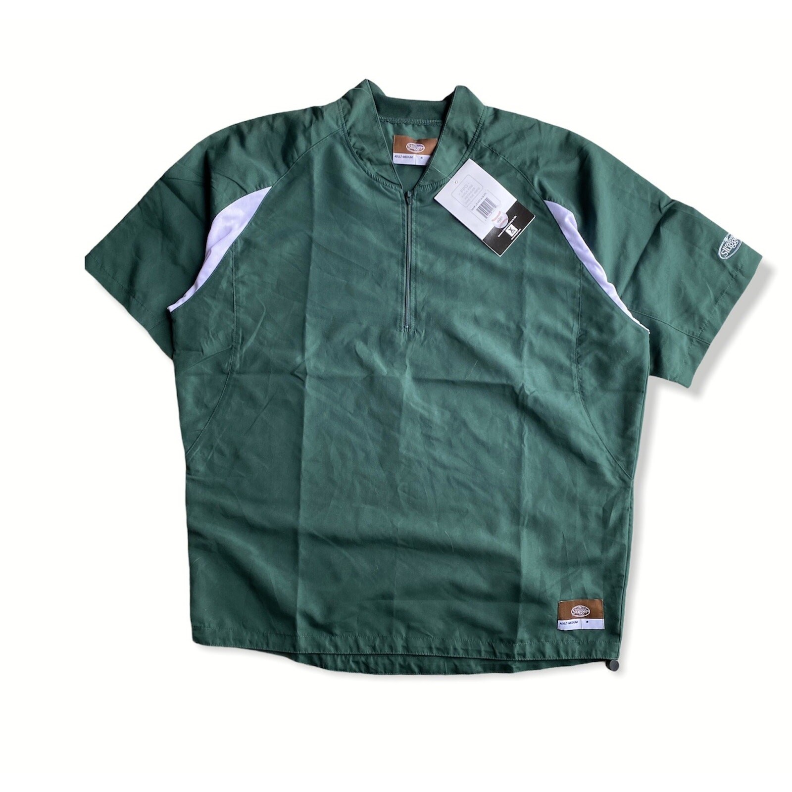 New Louisville Slugger Baseball Half Zip Shirt Green Mens Size Medium gallery
