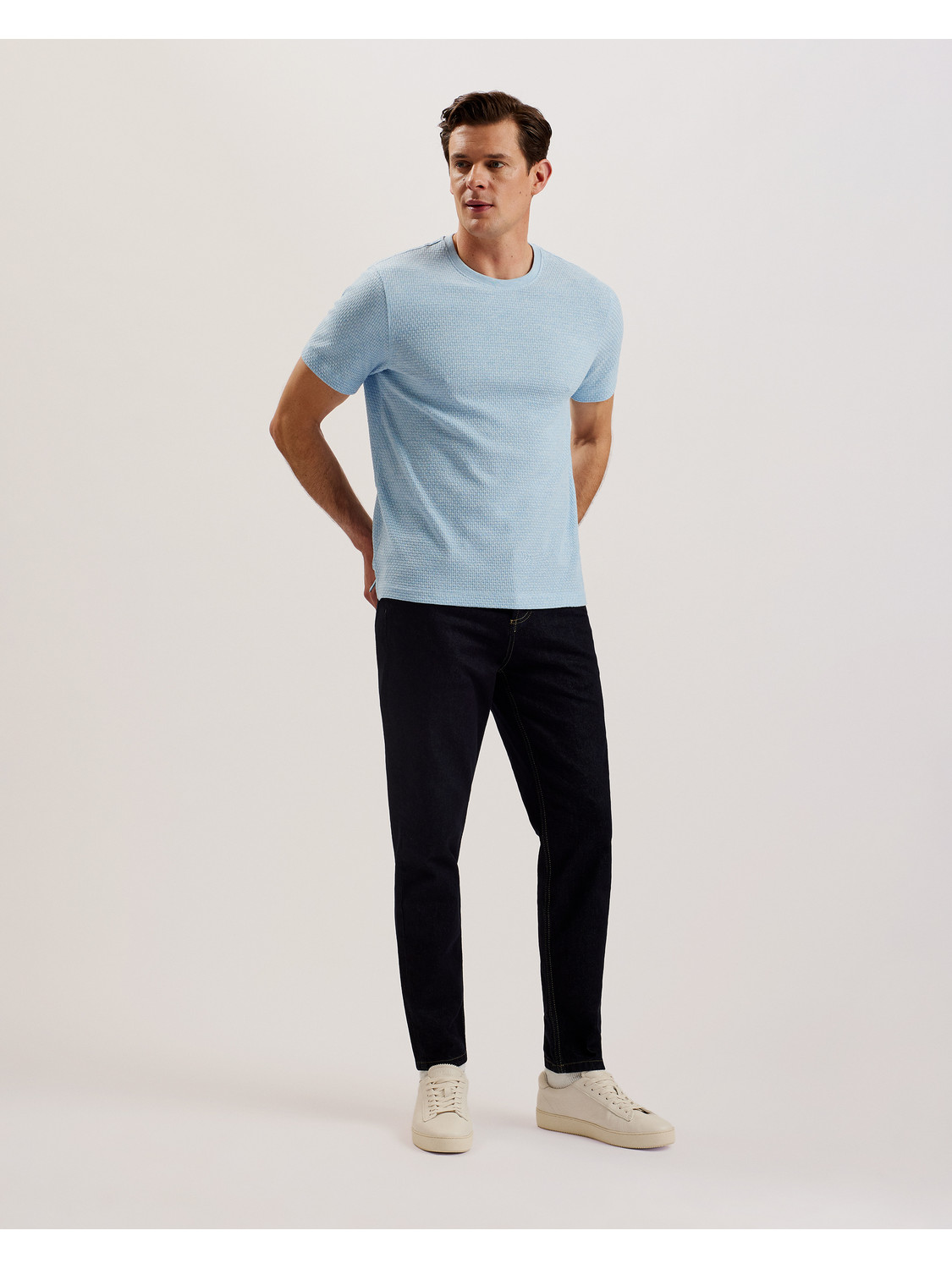 Ted Baker London Textured T-Shirt Short Sleeve Crew Neck Blue Size 5 XL gallery