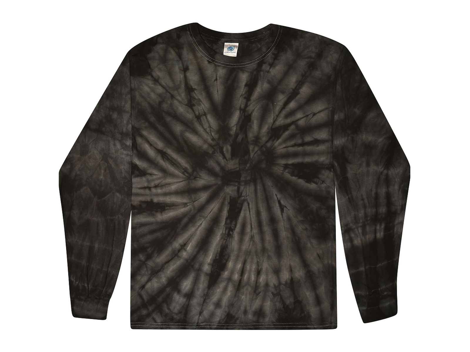 Black Long Sleeve Tie Dye T-Shirt Adult & Kids 100% Pre-Shrunk Cotton Colortone gallery