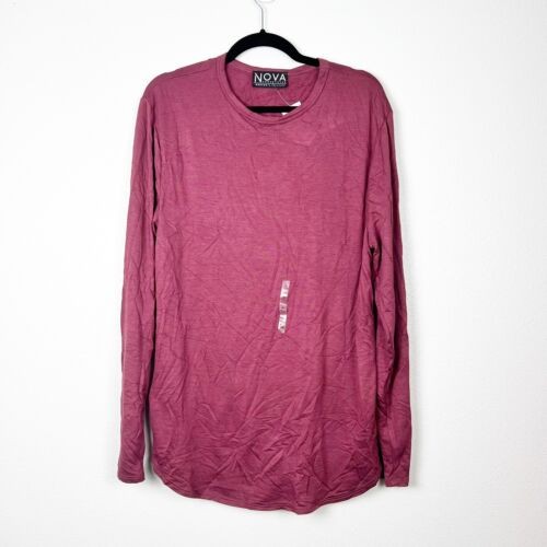 Buckle Nova Industries Mens Long Sleeve Tee Shirt Red Sz M NWT gallery