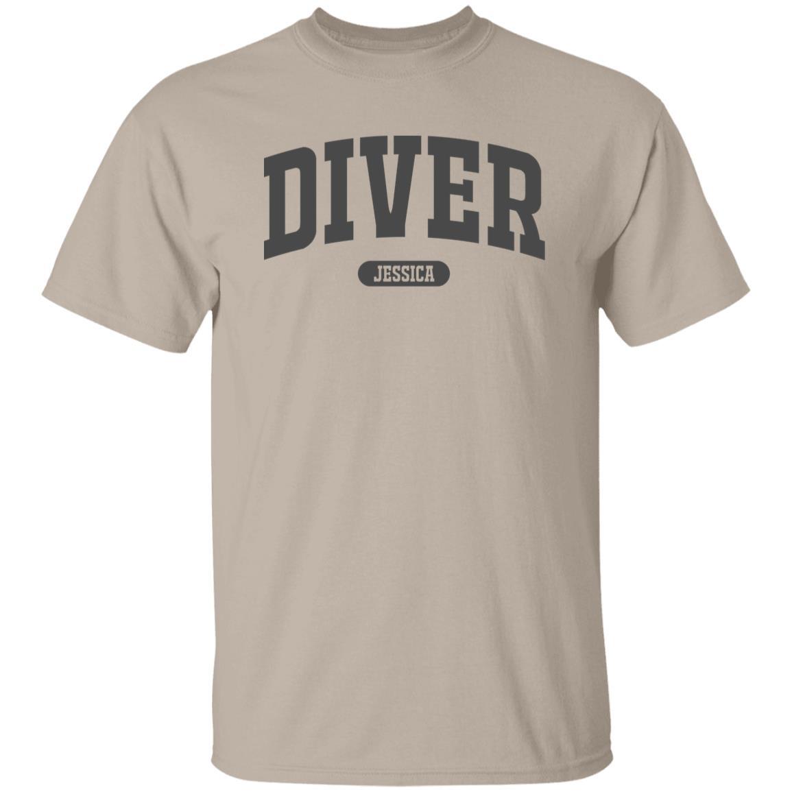 Diver Personalized Unisex T-shirt Custom Scuba diving White Sand Light Blue gallery