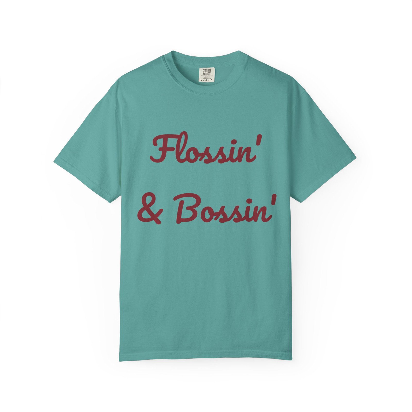 Flossin' & Bossin' T-shirt | Script Text Graphic Tee, Streetwear Slogan gallery