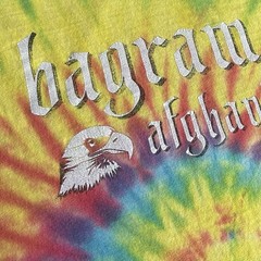 Vintage US Military Eagle Tee Bagram AB Afghanistan Tie Dye 2000s L – Distressed