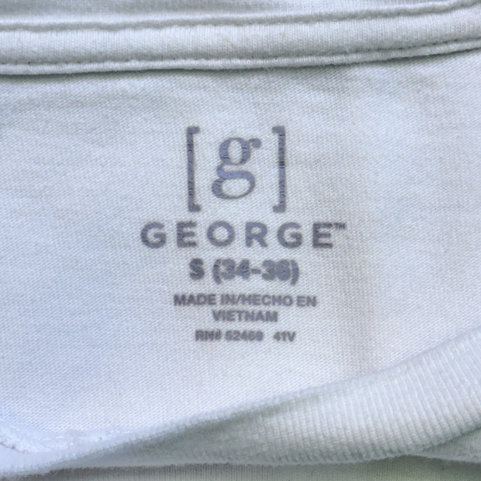 George Men’s Small White Long Sleeve T-Shirt 100% Cotton Crewneck Blank S 34-36 gallery