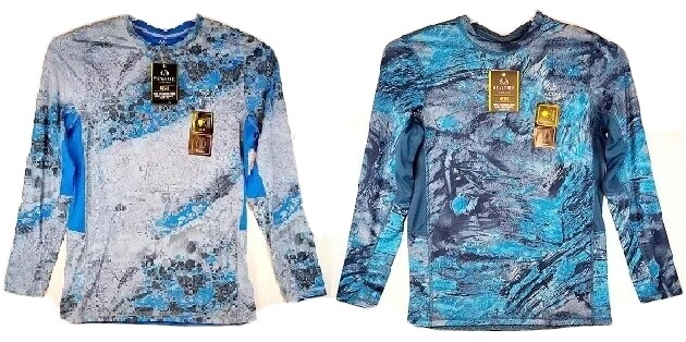 Realtree Wav3 Fishing Men's Performance Tee Shirt Reversible Long Sleeve UPF30 gallery